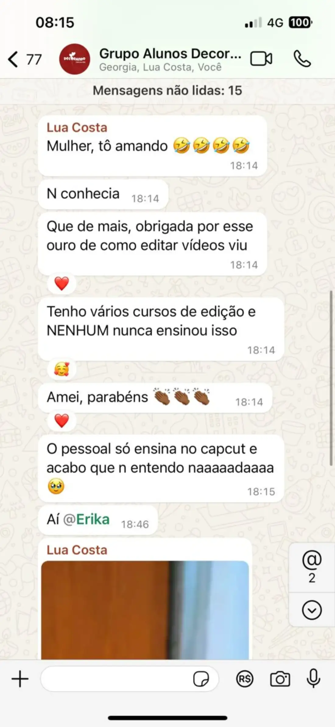 Depoimento de aluna 5